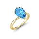 4 - Solina 2.43 ctw Pear Shape Blue Topaz accented Lab Grown Diamond Hidden Halo Women Engagement Ring 