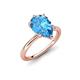 4 - Solina 2.43 ctw Pear Shape Blue Topaz accented Lab Grown Diamond Hidden Halo Women Engagement Ring 