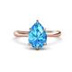 1 - Solina 2.43 ctw Pear Shape Blue Topaz accented Lab Grown Diamond Hidden Halo Women Engagement Ring 