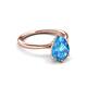 3 - Solina 2.43 ctw Pear Shape Blue Topaz accented Lab Grown Diamond Hidden Halo Women Engagement Ring 