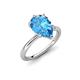 4 - Solina 2.43 ctw Pear Shape Blue Topaz accented Lab Grown Diamond Hidden Halo Women Engagement Ring 