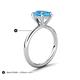 5 - Solina 2.43 ctw Pear Shape Blue Topaz accented Lab Grown Diamond Hidden Halo Women Engagement Ring 