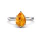 1 - Solina 1.83 ctw Pear Shape Citrine accented Lab Grown Diamond Hidden Halo Women Engagement Ring 