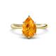 1 - Solina 1.83 ctw Pear Shape Citrine accented Lab Grown Diamond Hidden Halo Women Engagement Ring 