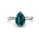 1 - Solina 2.43 ctw Pear Shape London Blue Topaz accented Lab Grown Diamond Hidden Halo Women Engagement Ring 