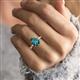 2 - Solina 2.43 ctw Pear Shape London Blue Topaz accented Lab Grown Diamond Hidden Halo Women Engagement Ring 