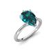 4 - Solina 2.43 ctw Pear Shape London Blue Topaz accented Lab Grown Diamond Hidden Halo Women Engagement Ring 