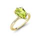 4 - Solina 2.28 ctw Pear Shape Peridot accented Lab Grown Diamond Hidden Halo Women Engagement Ring 