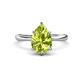 1 - Solina 2.28 ctw Pear Shape Peridot accented Lab Grown Diamond Hidden Halo Women Engagement Ring 