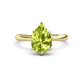1 - Solina 2.28 ctw Pear Shape Peridot accented Lab Grown Diamond Hidden Halo Women Engagement Ring 