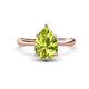 1 - Solina 2.28 ctw Pear Shape Peridot accented Lab Grown Diamond Hidden Halo Women Engagement Ring 