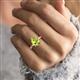 2 - Solina 2.28 ctw Pear Shape Peridot accented Lab Grown Diamond Hidden Halo Women Engagement Ring 