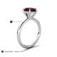 5 - Solina 2.23 ctw Pear Shape Red Garnet accented Lab Grown Diamond Hidden Halo Women Engagement Ring 
