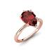 4 - Solina 2.23 ctw Pear Shape Red Garnet accented Lab Grown Diamond Hidden Halo Women Engagement Ring 