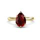 1 - Solina 2.23 ctw Pear Shape Red Garnet accented Lab Grown Diamond Hidden Halo Women Engagement Ring 