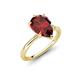 4 - Solina 2.23 ctw Pear Shape Red Garnet accented Lab Grown Diamond Hidden Halo Women Engagement Ring 