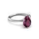 3 - Solina 2.48 ctw Pear Shape Rhodolite Garnet accented Lab Grown Diamond Hidden Halo Women Engagement Ring 