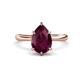1 - Solina 2.48 ctw Pear Shape Rhodolite Garnet accented Lab Grown Diamond Hidden Halo Women Engagement Ring 