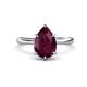 1 - Solina 2.48 ctw Pear Shape Rhodolite Garnet accented Lab Grown Diamond Hidden Halo Women Engagement Ring 