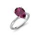 4 - Solina 2.48 ctw Pear Shape Rhodolite Garnet accented Lab Grown Diamond Hidden Halo Women Engagement Ring 