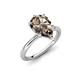 4 - Solina 1.93 ctw Pear Shape Smoky Quartz accented Lab Grown Diamond Hidden Halo Women Engagement Ring 