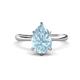 1 - Solina 2.03 ctw Pear Shape Aquamarine accented Lab Grown Diamond Hidden Halo Women Engagement Ring 