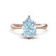 1 - Solina 2.03 ctw Pear Shape Aquamarine accented Lab Grown Diamond Hidden Halo Women Engagement Ring 