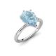 4 - Solina 2.03 ctw Pear Shape Aquamarine accented Lab Grown Diamond Hidden Halo Women Engagement Ring 