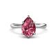 1 - Solina 1.98 ctw Pear Shape Pink Tourmaline accented Lab Grown Diamond Hidden Halo Women Engagement Ring 