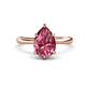 1 - Solina 1.98 ctw Pear Shape Pink Tourmaline accented Lab Grown Diamond Hidden Halo Women Engagement Ring 