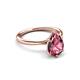 3 - Solina 1.98 ctw Pear Shape Pink Tourmaline accented Lab Grown Diamond Hidden Halo Women Engagement Ring 