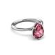 3 - Solina 1.98 ctw Pear Shape Pink Tourmaline accented Lab Grown Diamond Hidden Halo Women Engagement Ring 