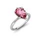 4 - Solina 1.98 ctw Pear Shape Pink Tourmaline accented Lab Grown Diamond Hidden Halo Women Engagement Ring 