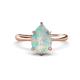 1 - Solina 1.03 ctw Pear Shape Opal accented Lab Grown Diamond Hidden Halo Women Engagement Ring 