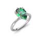4 - Solina 2.67 ctw Pear Shape Created Alexandrite accented Lab Grown Diamond Hidden Halo Women Engagement Ring 