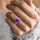 2 - Solina 1.78 ctw Pear Shape Amethyst accented Lab Grown Diamond Hidden Halo Women Engagement Ring 
