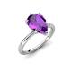 4 - Solina 1.78 ctw Pear Shape Amethyst accented Lab Grown Diamond Hidden Halo Women Engagement Ring 