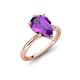 4 - Solina 1.78 ctw Pear Shape Amethyst accented Lab Grown Diamond Hidden Halo Women Engagement Ring 