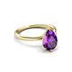 3 - Solina 1.78 ctw Pear Shape Amethyst accented Lab Grown Diamond Hidden Halo Women Engagement Ring 