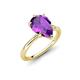 4 - Solina 1.78 ctw Pear Shape Amethyst accented Lab Grown Diamond Hidden Halo Women Engagement Ring 