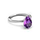 3 - Solina 1.78 ctw Pear Shape Amethyst accented Lab Grown Diamond Hidden Halo Women Engagement Ring 