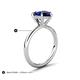 5 - Solina 2.58 ctw Pear Shape Created Blue Sapphire accented Lab Grown Diamond Hidden Halo Women Engagement Ring 