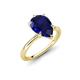 4 - Solina 2.58 ctw Pear Shape Created Blue Sapphire accented Lab Grown Diamond Hidden Halo Women Engagement Ring 