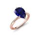 4 - Solina 2.58 ctw Pear Shape Created Blue Sapphire accented Lab Grown Diamond Hidden Halo Women Engagement Ring 
