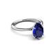 3 - Solina 2.58 ctw Pear Shape Created Blue Sapphire accented Lab Grown Diamond Hidden Halo Women Engagement Ring 