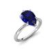 4 - Solina 2.58 ctw Pear Shape Created Blue Sapphire accented Lab Grown Diamond Hidden Halo Women Engagement Ring 