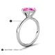 5 - Solina 2.58 ctw Pear Shape Created Pink Sapphire accented Lab Grown Diamond Hidden Halo Women Engagement Ring 