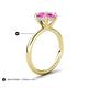 5 - Solina 2.58 ctw Pear Shape Created Pink Sapphire accented Lab Grown Diamond Hidden Halo Women Engagement Ring 