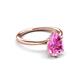 3 - Solina 2.58 ctw Pear Shape Created Pink Sapphire accented Lab Grown Diamond Hidden Halo Women Engagement Ring 