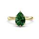 1 - Solina 1.83 ctw Pear Shape Created Emerald accented Lab Grown Diamond Hidden Halo Women Engagement Ring 